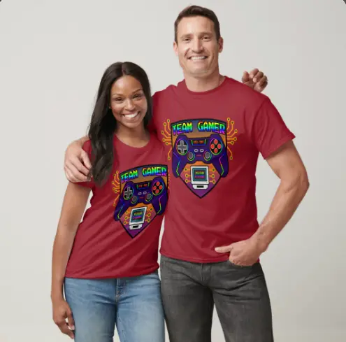 Mockup t-shirt Team Gamer