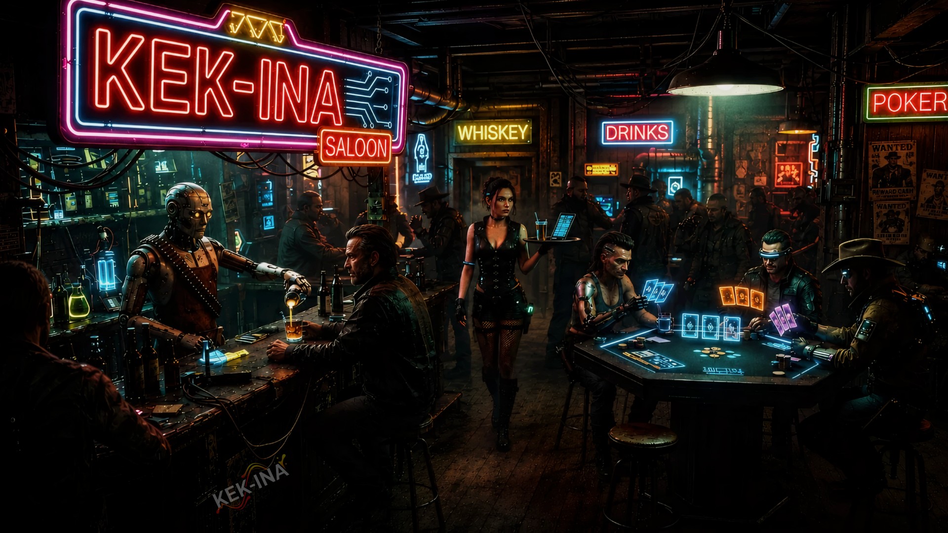 Wallpaper Bar cyberpunk paysage